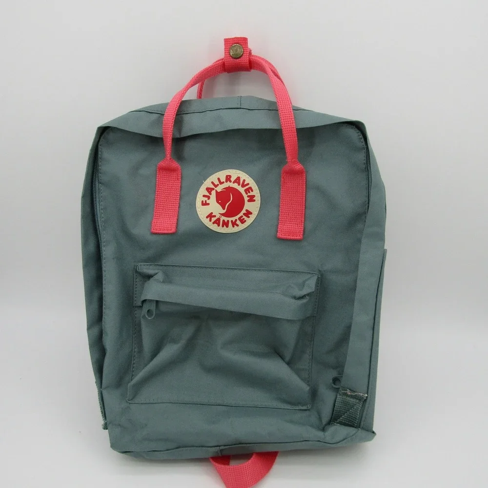 Fjallraven Kanken Classic Backpack Frost Green Peach Pink 23510 School Bag